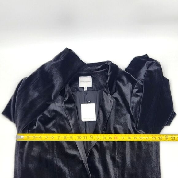 Gibson Latimer Jacket Blazer Womens Size XL Open Front Black Velvet Vampire Goth - Picture 6 of 8